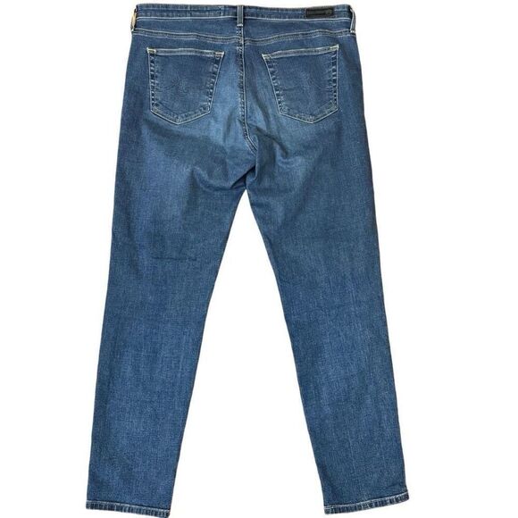 AG x Anthropologie The Stevie Ankle Slim Straight Leg Jeans Distressed Size 32 - Picture 2 of 6